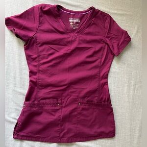 xxs maroon scrub top